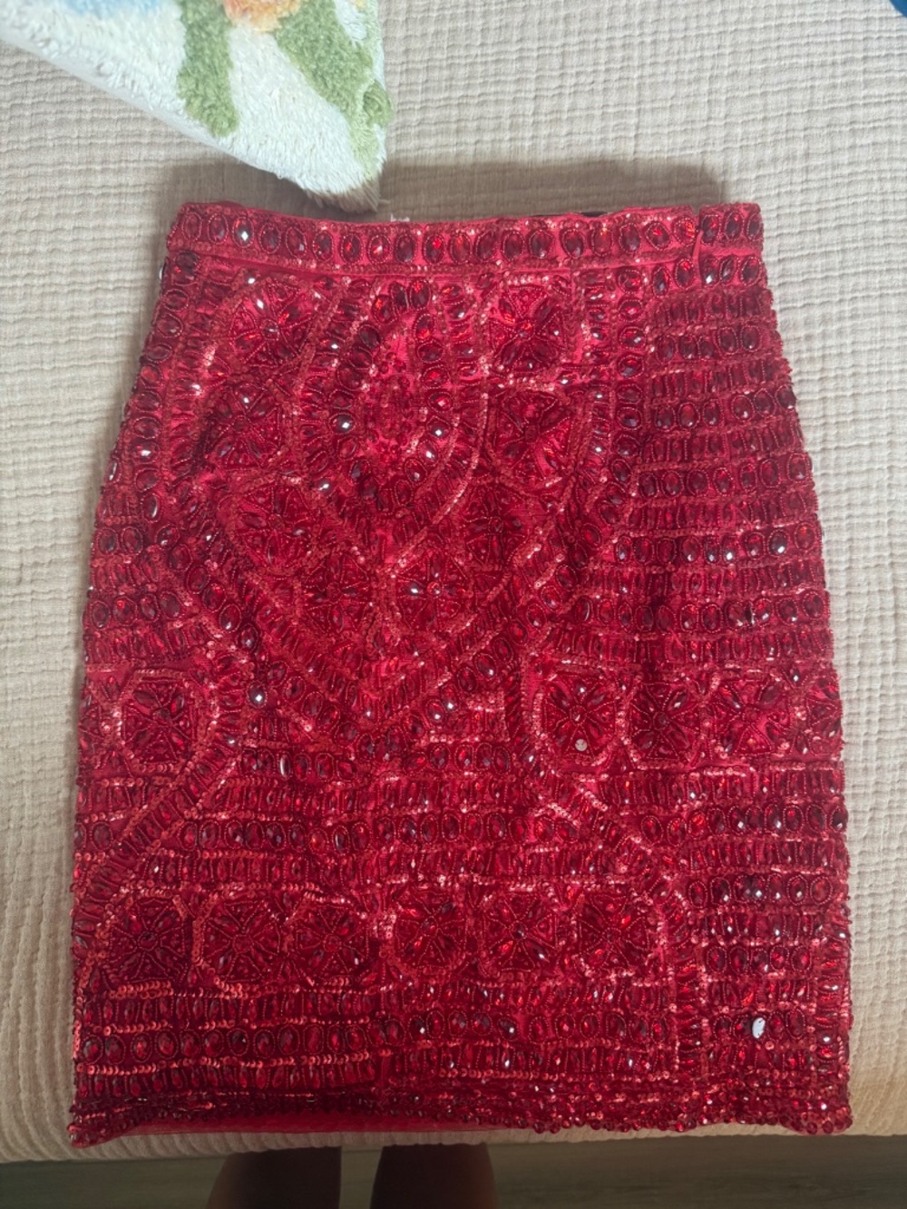 Sherri Hill Size 4 Red Beaded Two-Piece Dress | Worn Once - Picture 5 of 5